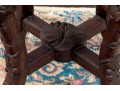 An Antique Chinese Marble Top Hand Carved Hardwood Stand