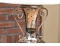 Pair Of Vintage Silver Platted Urn Form Lamps