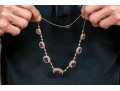 Outstanding 14K Graduated Amethyst And Seed Pearl Necklace