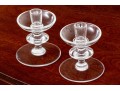 Pair Of Val St Lambert Hand Blown Crystal Candlesticks