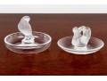 Two Vintage Lalique Crystal Ring Dishes