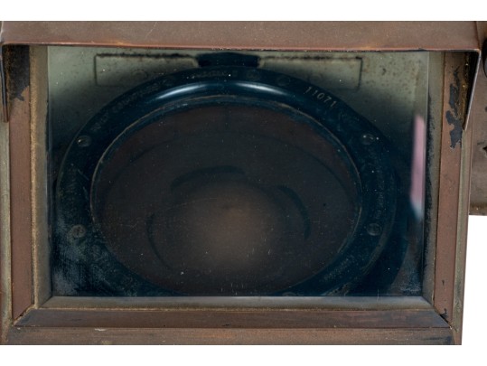 Vintage U.S. Navy Copper Lifeboat Binnacle Compass With Oil Lamp