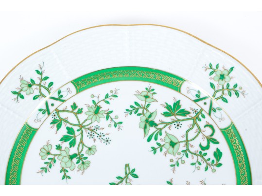 Stunning Herend Green Floral Patterned Dinner Plate