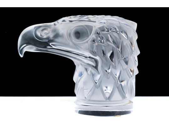 Lalique Crystal Glass Eagle Head