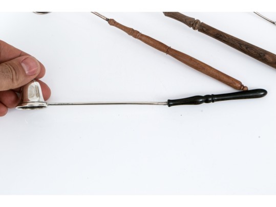 Lot Of Four Assorted Handsome Sterling Silver Candle Snuffers