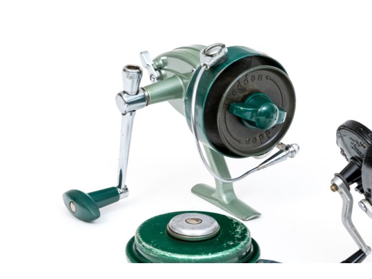 Collection Of Five Vintage Fishing Reels And One Miniature Reel