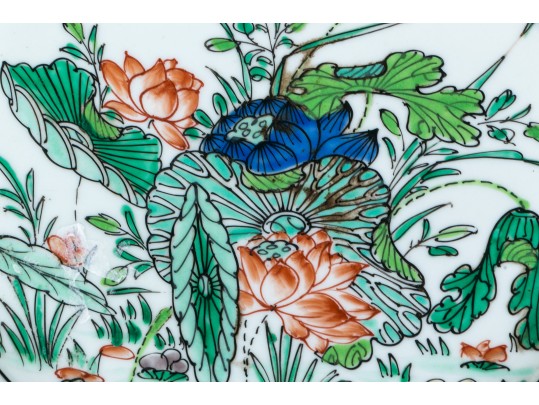 Pair Of Complementary Chinese Famille Rose And Famille Verte Export Style Dishes