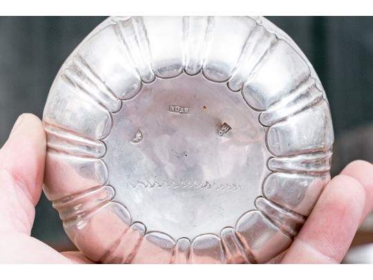 Set Of Eight Rustic .900 Silver Animal And Floral Etched Bowls, 39.34 Ozt