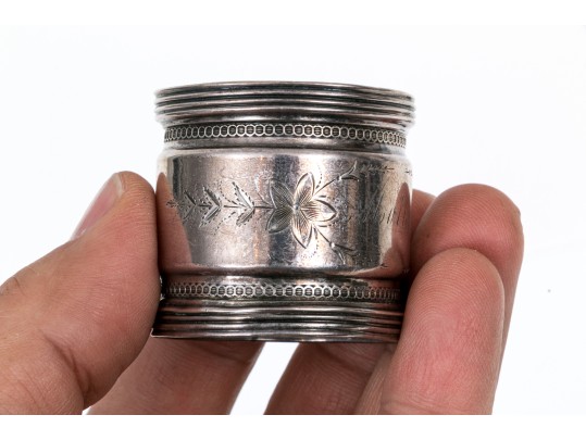 Lot Of Ten Fun Assorted Sterling Silver, Coin Silver And Silver Plated Napkin Rings