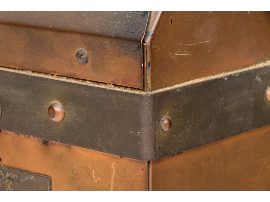 Vintage U.S. Navy Copper Lifeboat Binnacle Compass With Oil Lamp