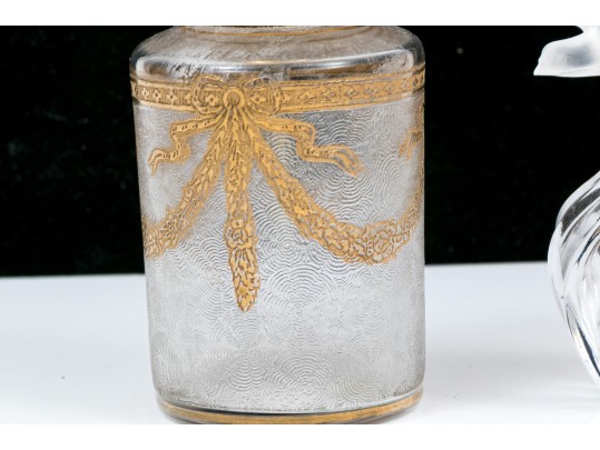 Lot Of Two Vintage Perfume Bottles, Including A Lalique Nina Ricci Bottle, As-is