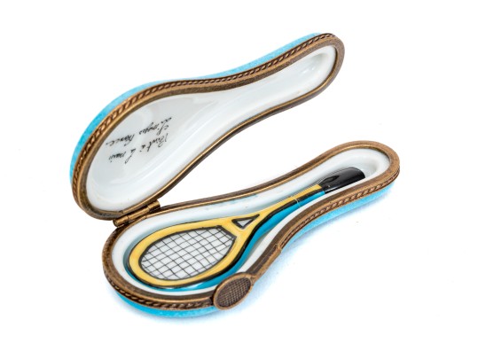 Limoge 'tennis Racket Case And Racket' Box
