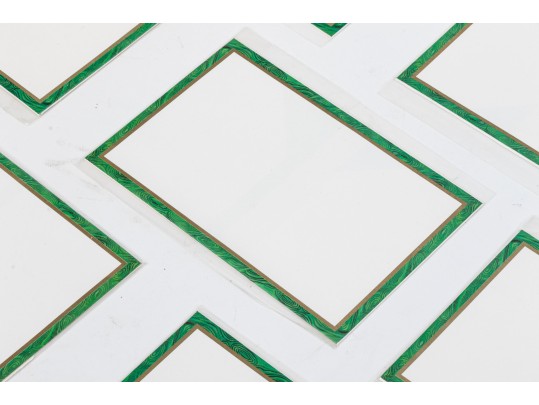 Set Of Ten Gucci Green And Gold-Toned Stationary