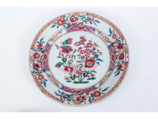 Pair Of Complementary Chinese Famille Rose And Famille Verte Export Style Dishes