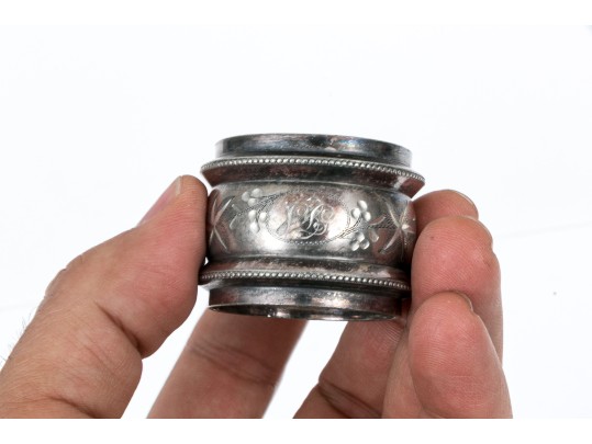 Lot Of Ten Fun Assorted Sterling Silver, Coin Silver And Silver Plated Napkin Rings