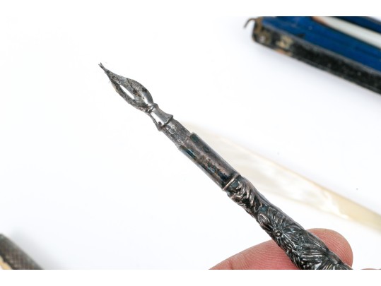 Lot Of Four Writing Instruments Without Ink, Assorted Metals, Including Schaeffer