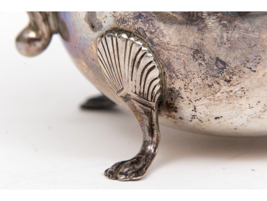 Sterling Sugar Bowl With Russian 84 Silver Spoon