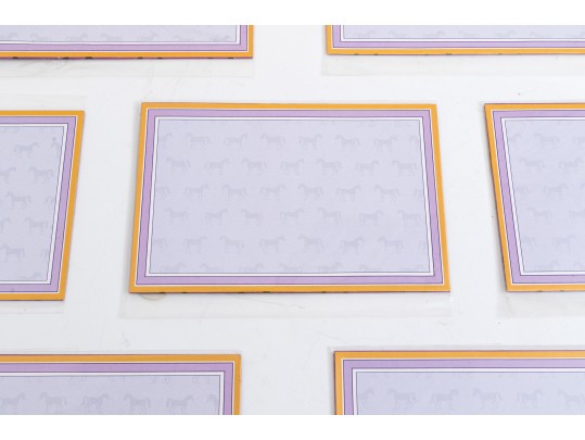 Set Of Ten Gucci Purple And Yellow Horse Stationary Letters
