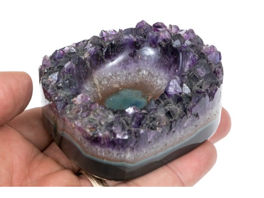 Stunning Agate And Amethyst Carved Ring Dish
