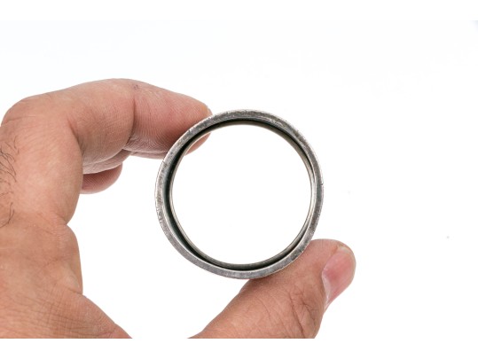 Sterling Silver Beautiful Antique Wide Mixed Metal, Floral Motif Chased Napkin Ring