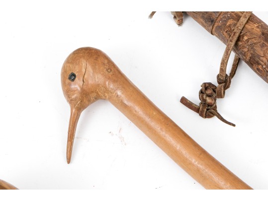 Lot Of Six Assorted Canes And Walking Sticks, Assorted Woods, Including A Cup Design