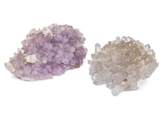 Quartz And Soft Purple Amethyst Clusters, 0.45 Lbs.