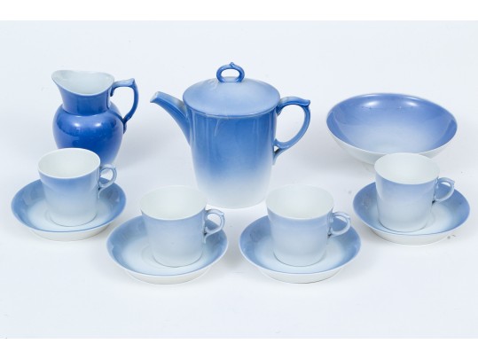 Royal Copenhagen Ombre Blue To White Demitasse Espresso Set