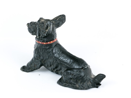 Adorable Austrian Scottie Dog Scottish Terrier Painted Metal Figural Pipe Stand
