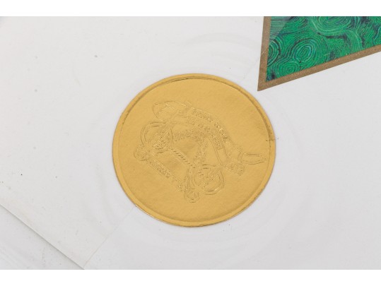 Set Of Ten Gucci Green And Gold-Toned Stationary