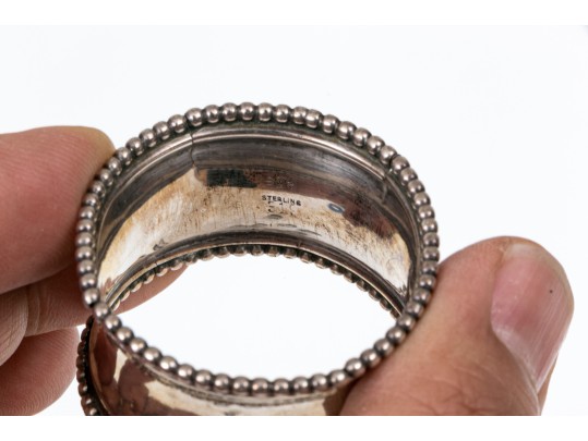 Lot Of Ten Fun Assorted Sterling Silver, Coin Silver And Silver Plated Napkin Rings