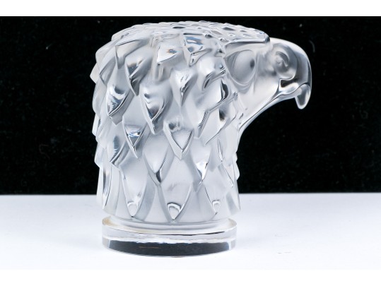Lalique Crystal Glass Eagle Head