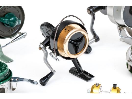 Collection Of Five Vintage Fishing Reels And One Miniature Reel