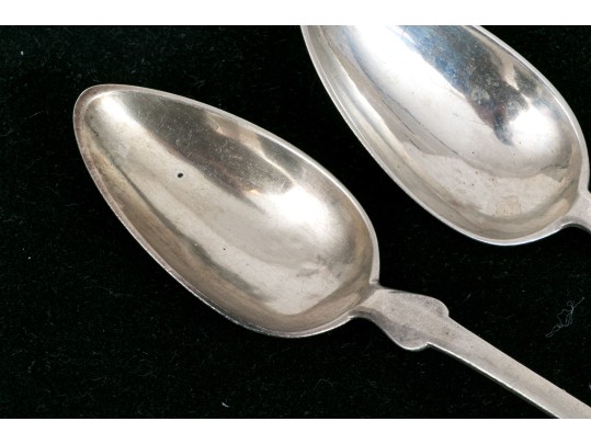 Antique Pair Of Classic Coin Silver Tablespoons