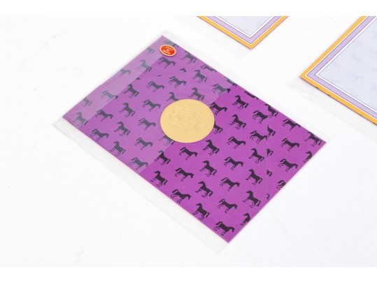 Set Of Ten Gucci Purple And Yellow Horse Stationary Letters
