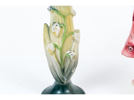 Lot Of Six Pretty Vintage Table Items, Including Fish Salt And Pepper Shaker