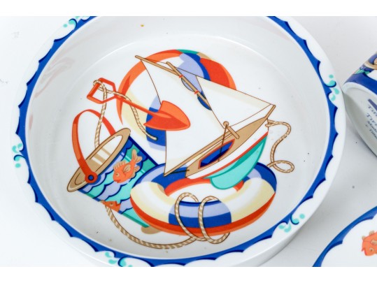 Tiffany & Co. 'Tiffany Seashore' Childs Plate, Bowl And Cup Set