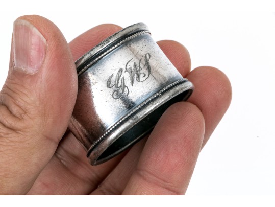 Lot Of Ten Fun Assorted Sterling Silver, Coin Silver And Silver Plated Napkin Rings