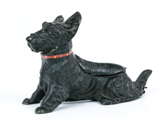 Adorable Austrian Scottie Dog Scottish Terrier Painted Metal Figural Pipe Stand