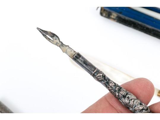 Lot Of Four Writing Instruments Without Ink, Assorted Metals, Including Schaeffer