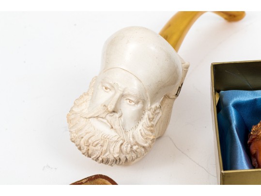 Collection Of Four Modern And Vintage Smoking Pipes