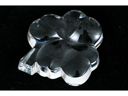 Baccarat Lucky Four Leaf Clover Paperweight