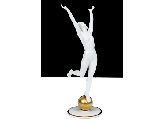 Elegant German Nude Arms Raised Figurine 