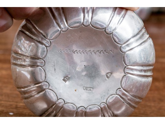 Set Of Eight Rustic .900 Silver Animal And Floral Etched Bowls, 39.34 Ozt