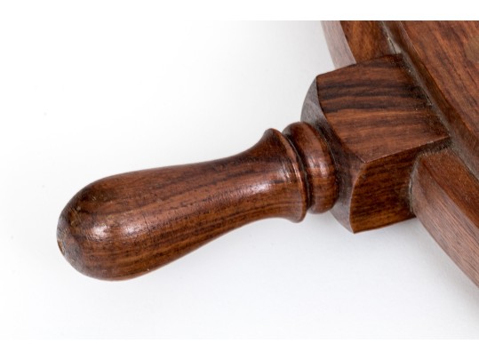 Vintage Teak Framed Ship Wheel Form Mirror