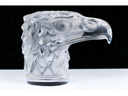 Lalique Crystal Glass Eagle Head