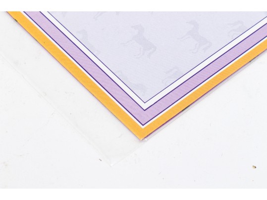 Set Of Ten Gucci Purple And Yellow Horse Stationary Letters