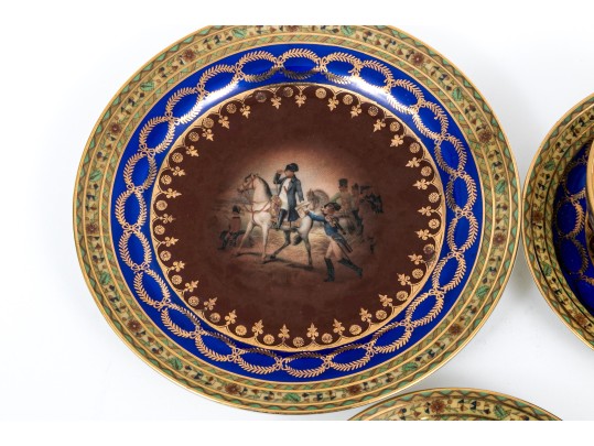 Ornate Nine Piece Tea Set With Gold Gilt