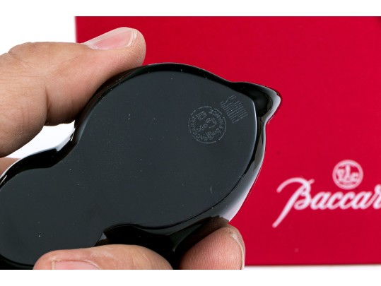 Fantastic Dark Opaque Baccarat Glass Rabbit