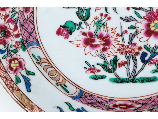 Pair Of Complementary Chinese Famille Rose And Famille Verte Export Style Dishes