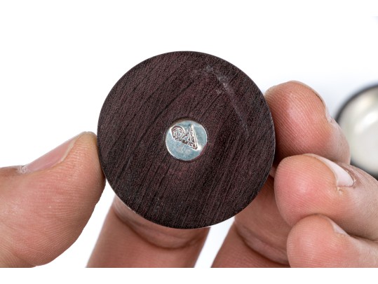 Set Of Six Sterling And Wood Salt Cellers